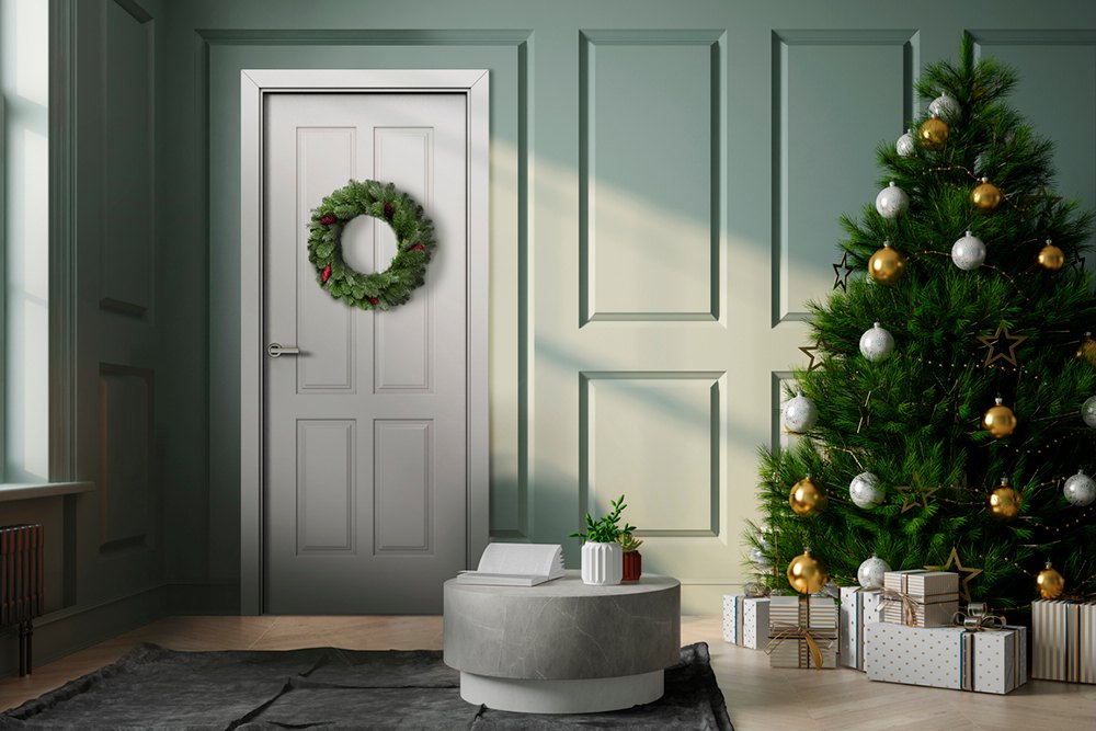Межкомнатная дверь Muza с рождественским венком