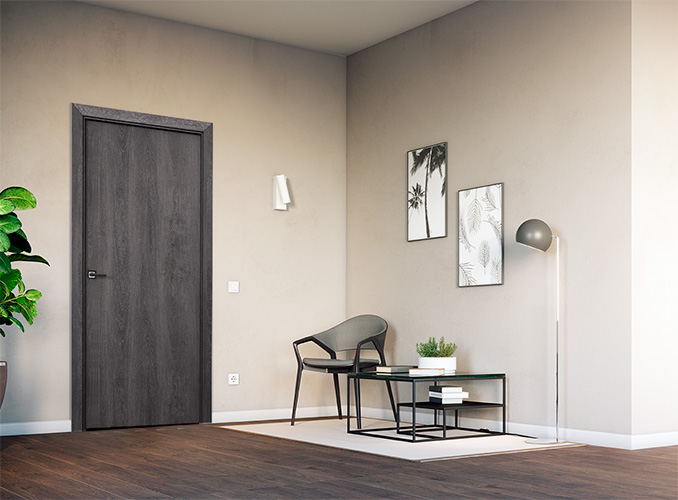 Межкомнатная дверь Silver в интерьере в стиле минимализм